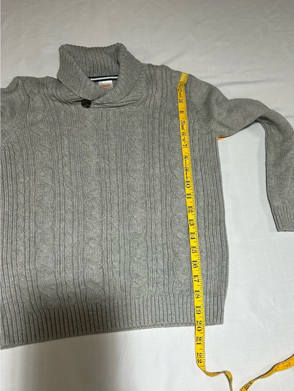 Gymboree Boys 7 Gray Long Sleeve Cable Knit Shawl Sweater NWT